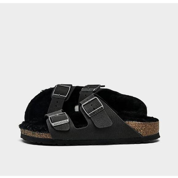 Birkenstock Arizona shearling Suede Sandals - Picture 1 of 8